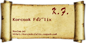 Korcsok Félix névjegykártya